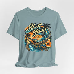 Shell Yeah! Turtle Graphic Tee — Tropical Beach Surf T-Shirt