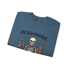 Skeleton Coffee Sweatshirt, Dead Inside But Caffeinated Crewneck, Halloween Gift, Unisex Fall Apparel, Cozy Lounge Wear
