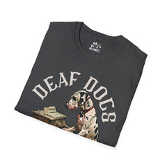 FB Rockstar Dog Unisex T-Shirt - Deaf Dogs Definitely Rock Piano/Keyboard Design