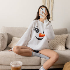 Happy Snowman Crewneck Sweatshirt | Winter Apparel, Christmas Gift, Cozy Sweater, Holiday Clothing, Carrot Nose Design