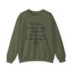 Sarcastic Crewneck Sweatshirt - Don’t Give A Rats Ass