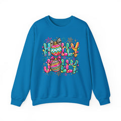 Holly Jolly Crewneck Gildan Sweatshirt — Colorful Christmas Ornament Holiday Sweater