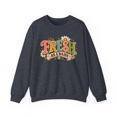 Fresh as a Daisy Crewneck Sweatshirt – Retro Spring Floral Graphic