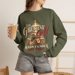 Christmas Sweatshirt – "The Greatest Gift Wasn't Under the Tree" Holiday Crewneck