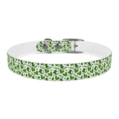 Dog Collar - Green Leprechaun Hats and Green Hearts Design