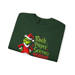 Rock - Paper - Scissors - Throat Punch- Dr. Seuss Grinch Christmas Sweatshirt