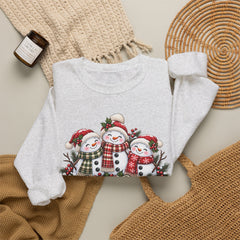 Winter is Better with Friends - Snowmen Crewneck Sweatshirt, Cozy Christmas Apparel, Holiday Festive Sweatshirt