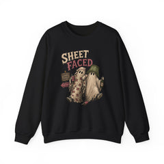Sheet Faced Crewneck Sweatshirt — Funny Halloween Ghosts Graphic