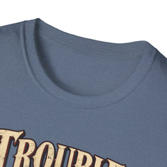 Trouble Has a New Captain T-Shirt — Pirate Skull Graphic Tee