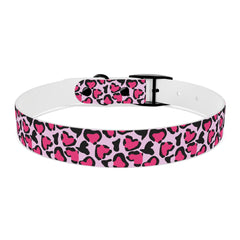 Dog Collar- Pink Leopard Print Hearts