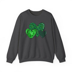 Green Heart Patterns Unisex Heavy Blend Crewneck Sweatshirt | St. Patrick's Day/Christmas