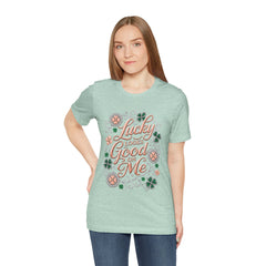 Lucky Looks Good On Me T‑Shirt — St. Patrick’s Day Clover Graphic Tee