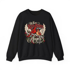 Red Birds Are Angels Crewneck Sweatshirt — Memorial Cardinal Tribute Sweater- Christmas Vibes