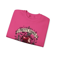 Crewneck Sweatshirt — “Pretty Things Can Be Poison” Gothic Apple Graphic