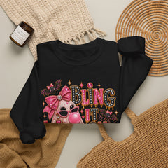 'Bling It On Boo' Pink Ghost Halloween Crewneck Sweatshirt