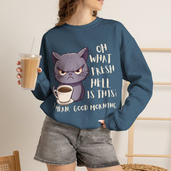 Oh, What Fresh Hell Is This? Coffee Crewneck Sweatshirt - Sarcastic