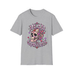 "Dead Gorgeous" T‑Shirt- Skull Floral- Halloween Vibes