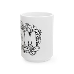 Floral 'Mom' Ceramic Mug - Perfect Gift for Mother's Day & Everyday Use