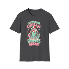 T-Shirt — "Serving Chills" Retro Dessert Graphic Tee (Extra Whipped Cream) - BP - Halloween