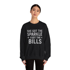 Funny He Gets the Bills & She Gets the Sparkle Unisex Sweatshirt by Gildan