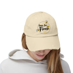 Distressed Cap with Queen Bee Fizzin Design, Vintage Hat, Bee Lovers, Jewelry Reveals