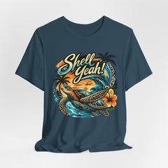 Shell Yeah! Turtle Graphic Tee — Tropical Beach Surf T-Shirt