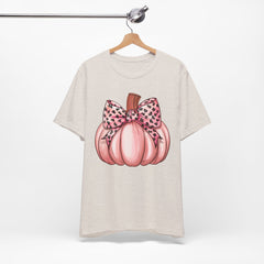 Cute Pink Pumpkin Graphic Tee for Fall, Autumn Shirt, Halloween Top, Harvest Celebration T-Shirt, Seasonal Apparel, Gift Idea