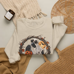 Halloween Ghost Crewneck Sweatshirt – 'Fuh-Cawf' Spooky Pumpkin Design
