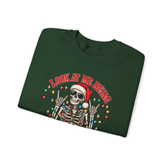 Christmas Skeleton Unisex Sweatshirt - Rude Humor - Party Sweatshirt- Holiday Humor