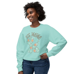 Dog Mama Crewneck Sweatshirt — Cute Balloon Dog Floral Design- Comfort Colors
