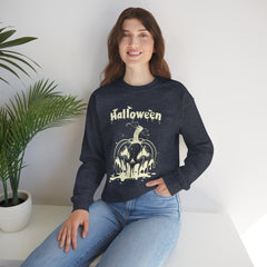 Halloween Pumpkin Sweatshirt, Cozy Fall Apparel, Unisex Crewneck, Perfect for Halloween, Fall Fashion, Pumpkin Spice Lover Gift