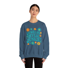 Jewelry Reveal Junkie Sweatshirt by Gildan, Cozy Unisex Crewneck, Gift for Jewelry Lovers