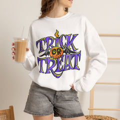 Halloween 'Trick or Treat' Crewneck Sweatshirt — Retro Candy Graphic