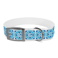 Dog Collar- Blue Mexican Talavera Tile Print