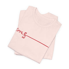 Love Signature T-Shirt – Minimal Red Script Tee