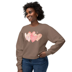 Watercolor Hearts Crewneck Sweatshirt — Valentine's Day Romantic Pullover