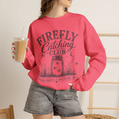 Firefly Catching Club Sweatshirt — Vintage Mason Jar Summer Nights Crewneck - Southern Heritage