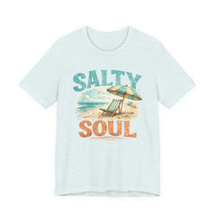 Salty Soul Beach T-Shirt — Vintage Umbrella & Chair Summer Tee