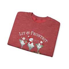 Lit & Frostbit Design | Festive Christmas Martinis, Winter Parties, Snowman Apparel, Christmas Party Sweatshirt