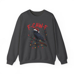 "F-CAW-F" Festive Raven Holiday Christmas Crow Crewneck Gildan Sweatshirt
