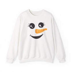 Happy Snowman Crewneck Sweatshirt | Winter Apparel, Christmas Gift, Cozy Sweater, Holiday Clothing, Carrot Nose Design
