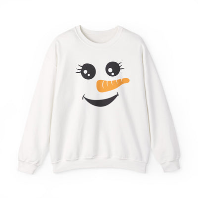 Happy Snowman Crewneck Sweatshirt | Winter Apparel, Christmas Gift, Cozy Sweater, Holiday Clothing, Carrot Nose Design