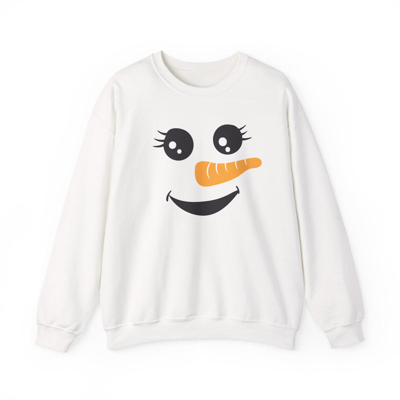 Happy Snowman Crewneck Sweatshirt | Winter Apparel, Christmas Gift, Cozy Sweater, Holiday Clothing, Carrot Nose Design