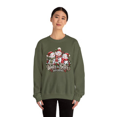 Winter is Better with Friends - Snowmen Crewneck Sweatshirt, Cozy Christmas Apparel, Holiday Festive Sweatshirt