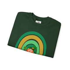 St. Patrick's Day Unisex Crewneck Sweatshirt - Happy Leprechaun Rainbow Design