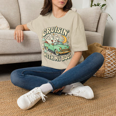 Cruisin' With My Boos T-Shirt — Cute Retro Ghosts Driving Graphic Halloween BP