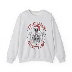 Christmas Skeleton Unisex Sweatshirt - Rude Humor - Party Sweatshirt- Holiday Humor