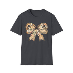 Vintage Newspaper Print Pen & Ink Bow T-Shirt