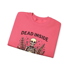 Skeleton Coffee Sweatshirt, Dead Inside But Caffeinated Crewneck, Halloween Gift, Unisex Fall Apparel, Cozy Lounge Wear