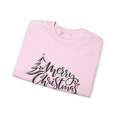 "Merry Christmas" Crewneck, Unisex Sweater, Winter Fashion, Festive Apparel, Holiday Gift, Christmas tree